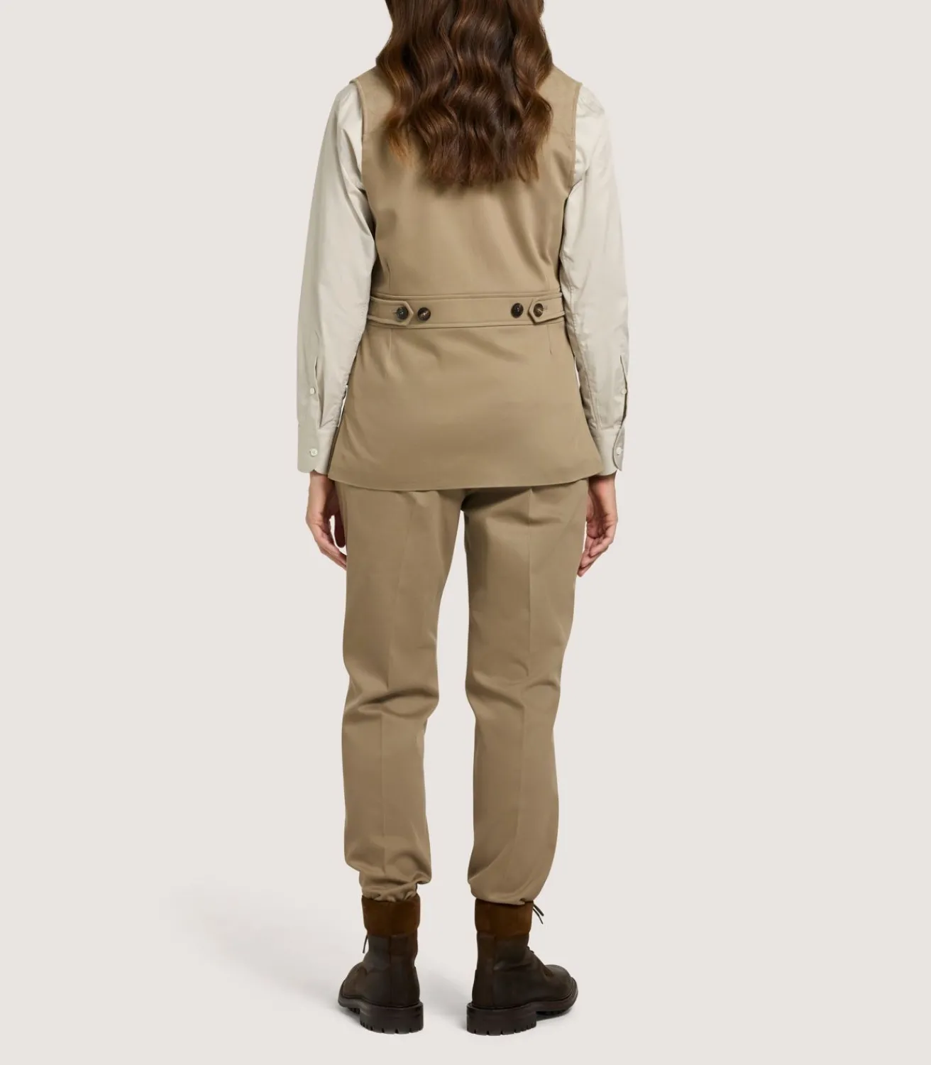 Women'S High Collar Dry Wax Summer Sporting Vest In Taupe-Purdey Best