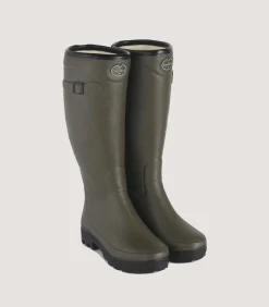 Women'S Le Chameau Country Wool Lined Boot In Dark Green-Purdey Sale