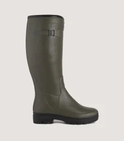 Women'S Le Chameau Country Wool Lined Boot In Dark Green-Purdey Sale
