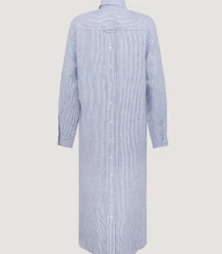 Women'S Linen Oxford Stripe Dress-Purdey New