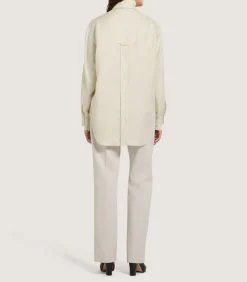 Women'S Linen Relaxed Shirt In Pale Stone-Purdey Discount