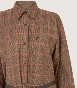 Women'S Merino Country Check Shirt Dress-Purdey