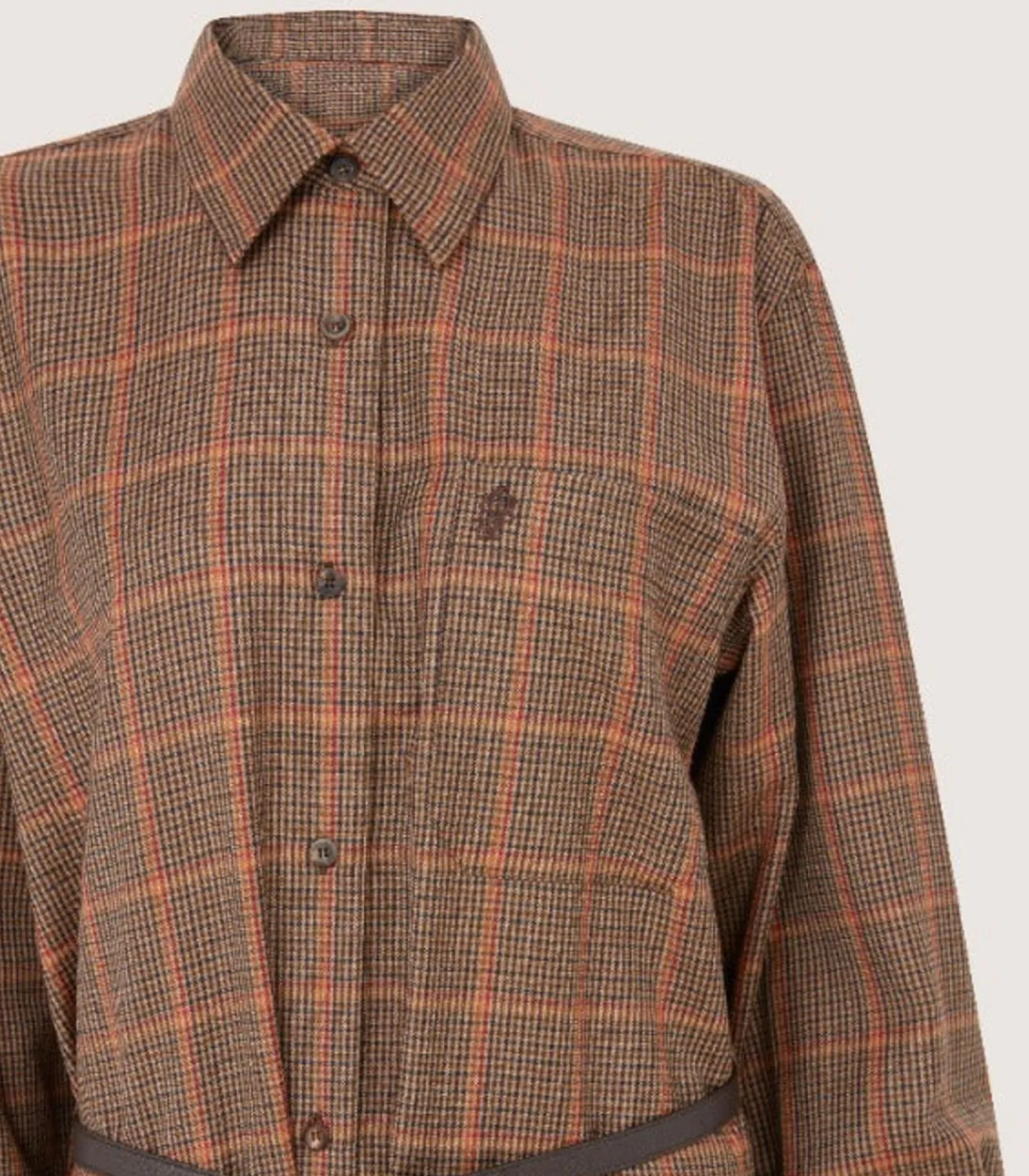 Women'S Merino Country Check Shirt Dress-Purdey
