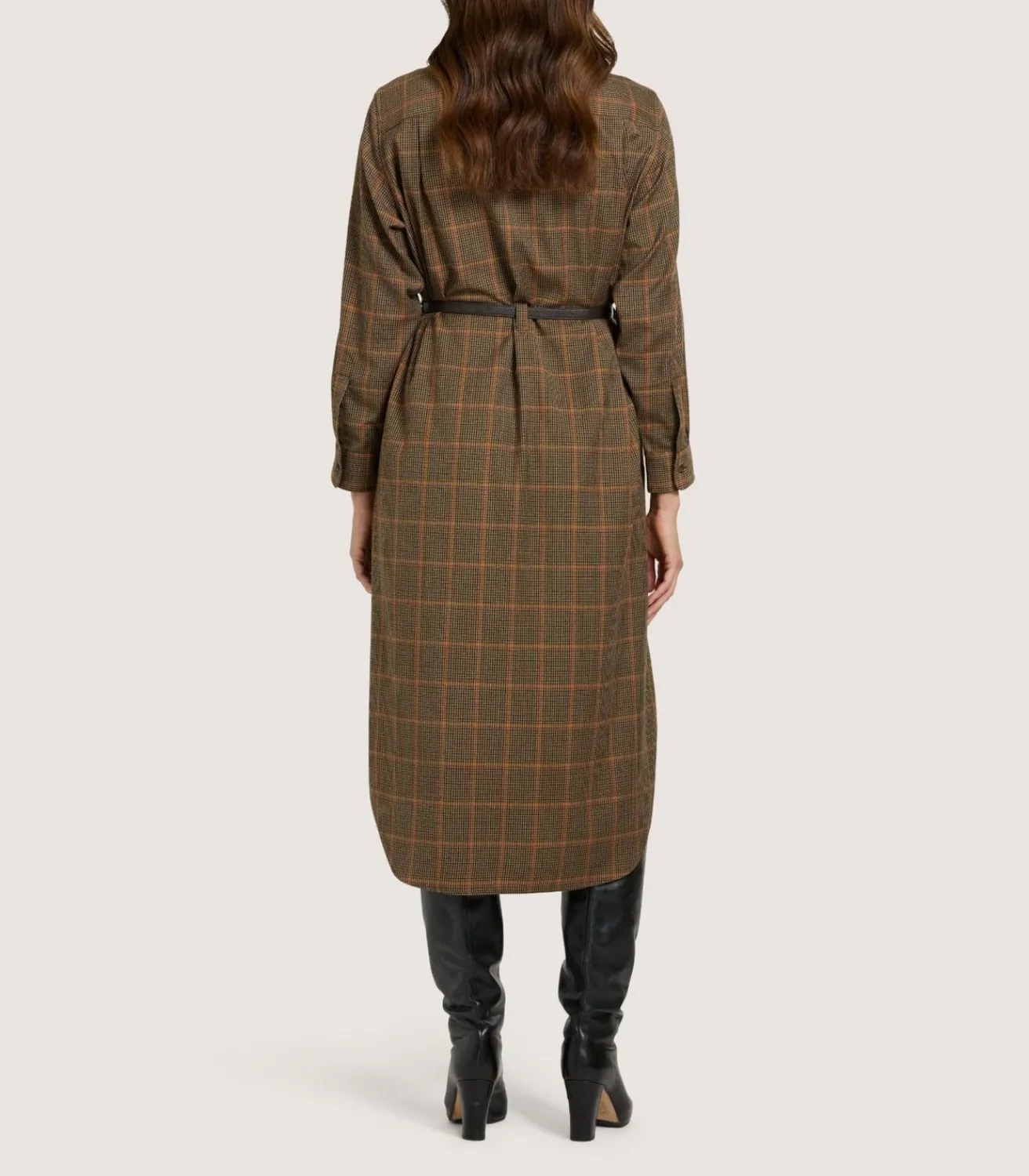 Women'S Merino Country Check Shirt Dress-Purdey