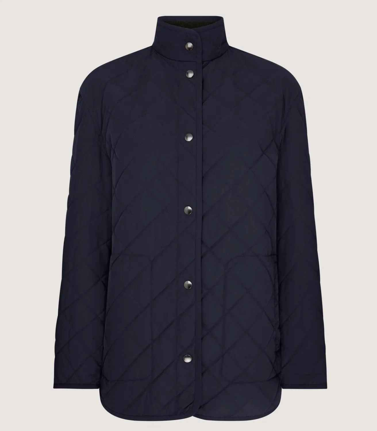 Women'S Navy Quilted Jacket-Purdey Outlet