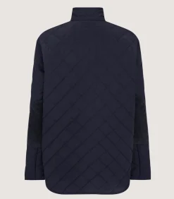 Women'S Navy Quilted Jacket-Purdey Outlet
