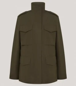 Women'S Olive Field Jacket-Purdey Clearance