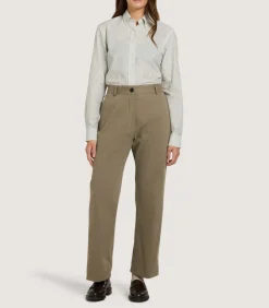 Women'S Sage Cotton Linen Button Down Shirt-Purdey New