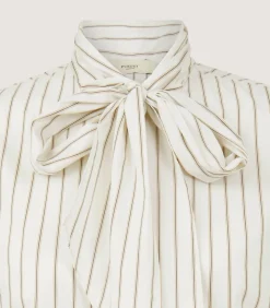 Women'S Scarf Neck Blouse In Pale Stone-Purdey