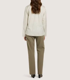 Women'S Scarf Neck Blouse In Pale Stone-Purdey