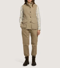 Women'S Summer Cotton Sporting Vest In Dark Taupe-Purdey