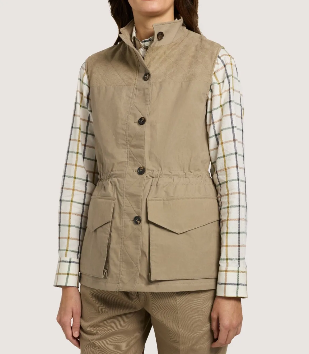 Women'S Summer Cotton Sporting Vest In Dark Taupe-Purdey