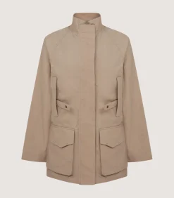 Women'S Summer Dry Wax Field Coat In Taupe-Purdey Hot