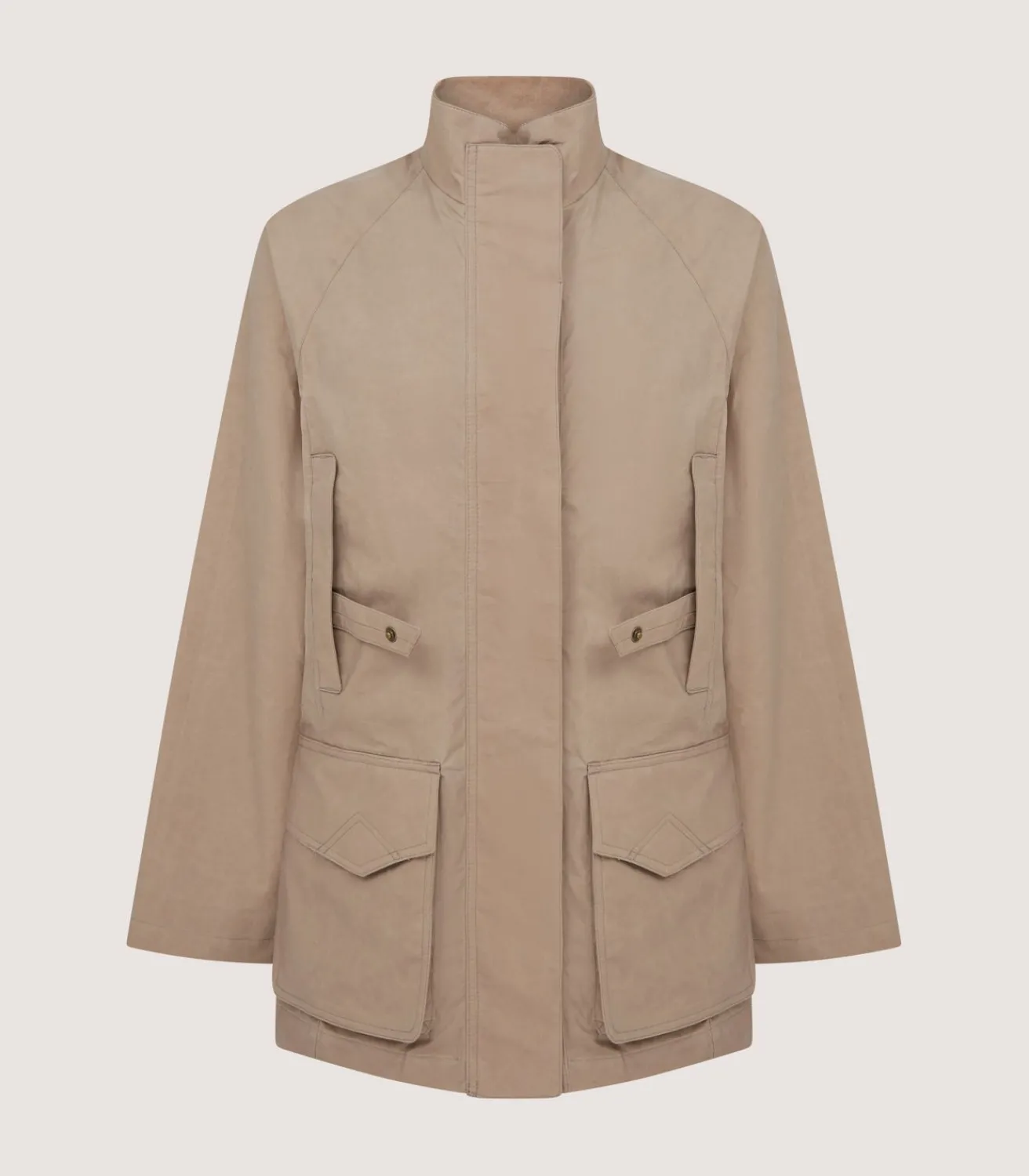 Women'S Summer Dry Wax Field Coat In Taupe-Purdey Hot