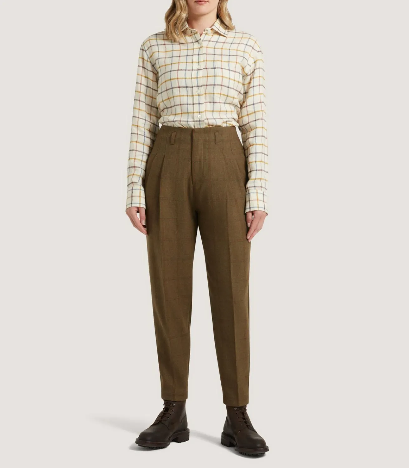 Women'S Technical Tweed Two Pleat Sporting Trouser In Lomond-Purdey New